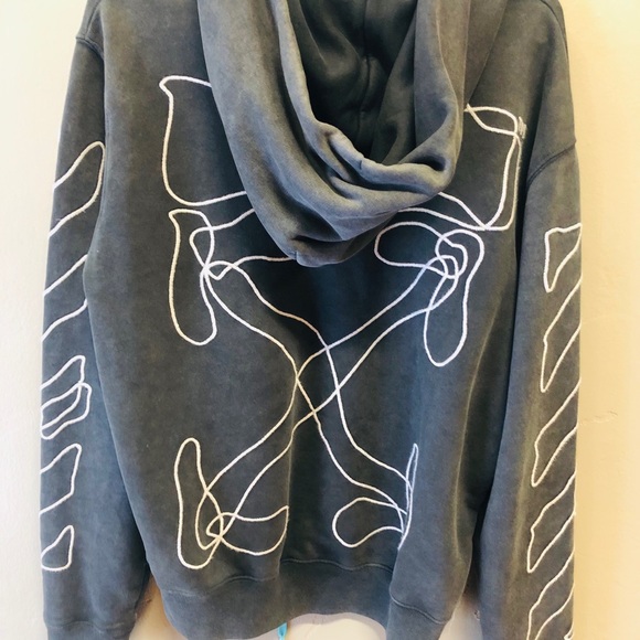 Off white abstracts hoodie size M - Picture 2 of 2